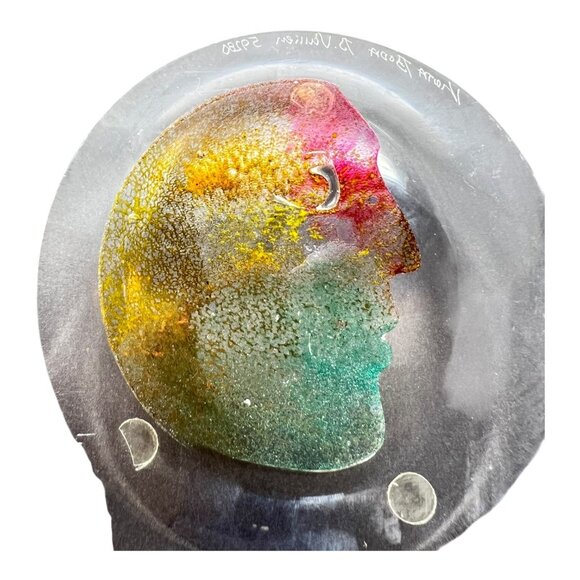 KOSTA BODA Bertil Vallien Face in Bottom Glass Bowl #59280 Signed - Picture 4 of 9